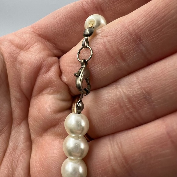 Vintage String Pearls & Beads MidCentury MCM Jewelry Necklace Clasp Closure - Picture 2 of 7